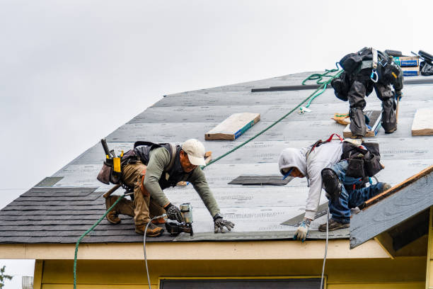 Professional Gutter Installation technician working in Olin, NC